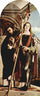 Altar of Recanati polyptych, the right wing: martyr St. Peter and St. Vitus in living room