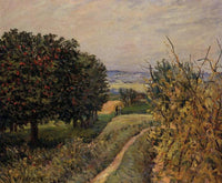 Among the Vines near Louveciennes by Alfred Sisley — hand-painted architectural oil painting reproduction on canvas