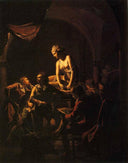 An Academy by Lamplight by Joseph Wright — male oil painting wall art, Baroque