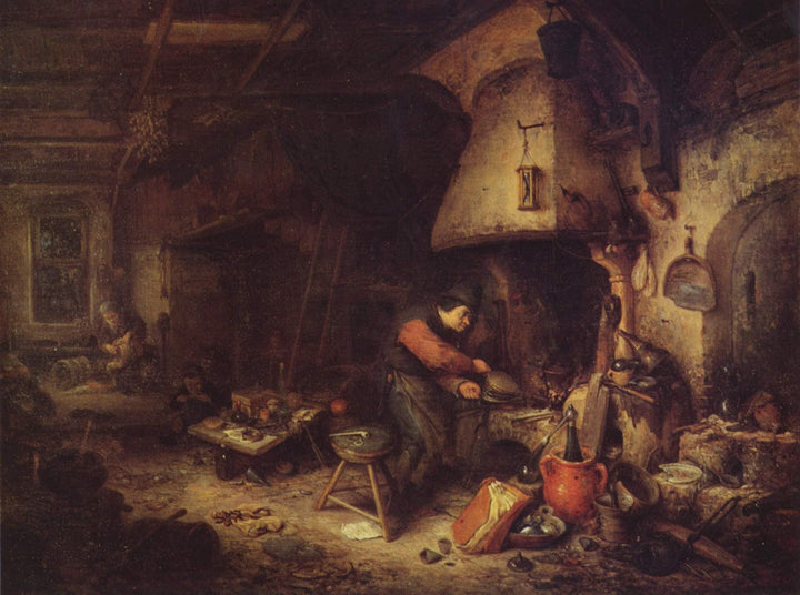 An Alchemist by Adriaen van Ostade — hand-painted still oil painting reproduction on canvas