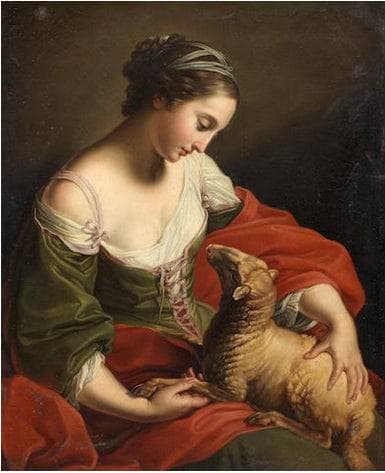 An Allegory of Meekness by Pompeo Batoni — hand-painted portrait oil painting reproduction on canvas