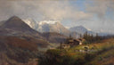 An Alpine Village by Hermann Ottomar Herzog — rural oil painting wall art, Romanticism