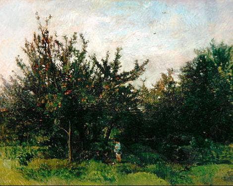 An Apple Orchard by Charles-Francois Daubigny — hand-painted botanical oil painting reproduction on canvas