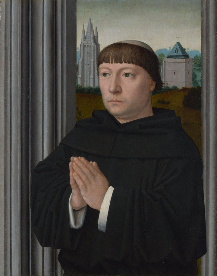 An Augustinian Friar Praying by Gerard David — hand-painted portrait oil painting reproduction on canvas