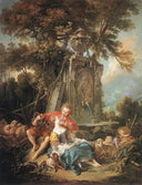An Autumn Pastoral by Francois Boucher — group oil painting wall art, Rococo