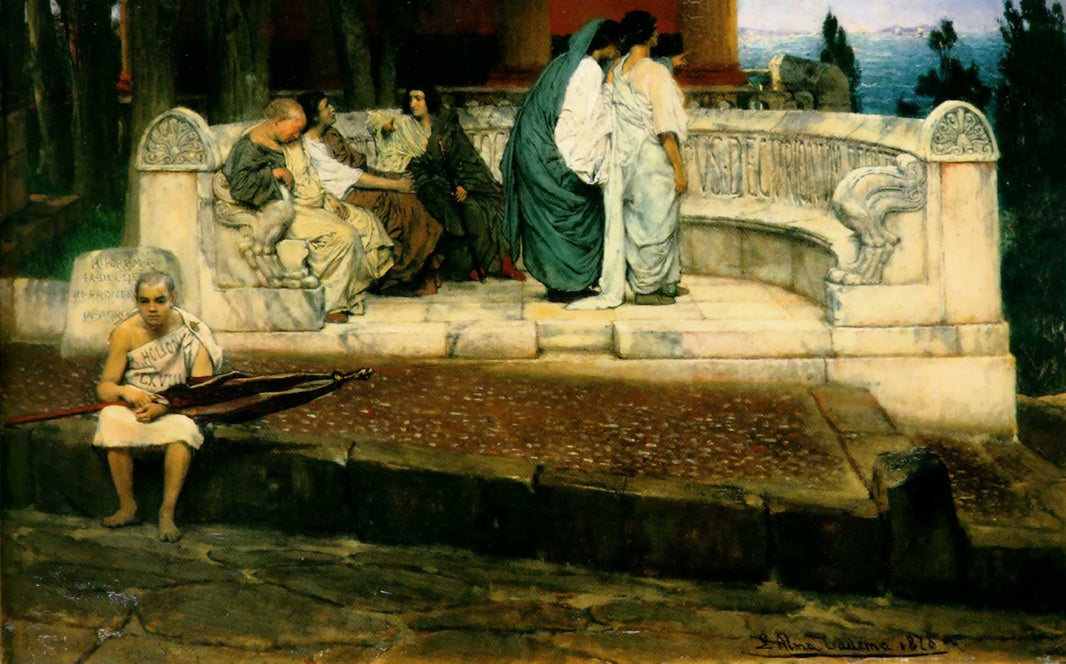 An Exedra by Sir Lawrence Alma-Tadema — hand-painted landscape oil painting reproduction on canvas