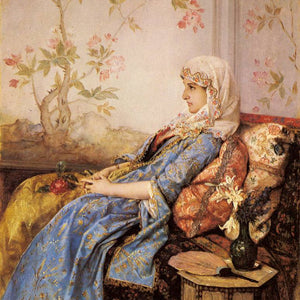 An Exotic Beauty in an Interior by Auguste Toulmouche — Oil Painting Reproduction