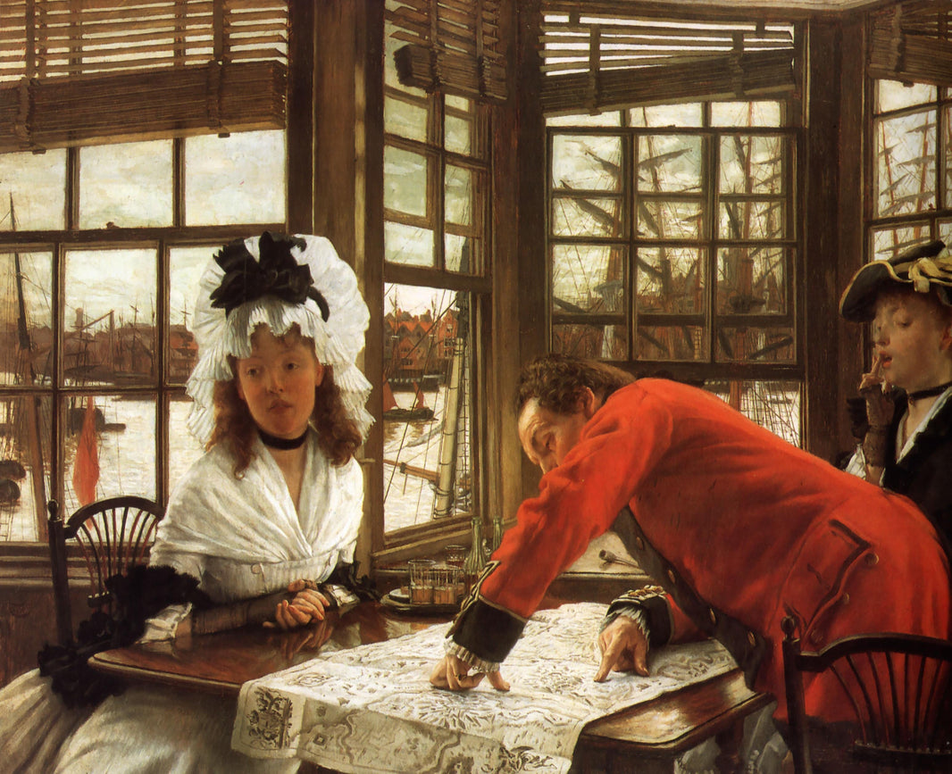 An Interesting Story by James Tissot — hand-painted nautical oil painting reproduction on canvas