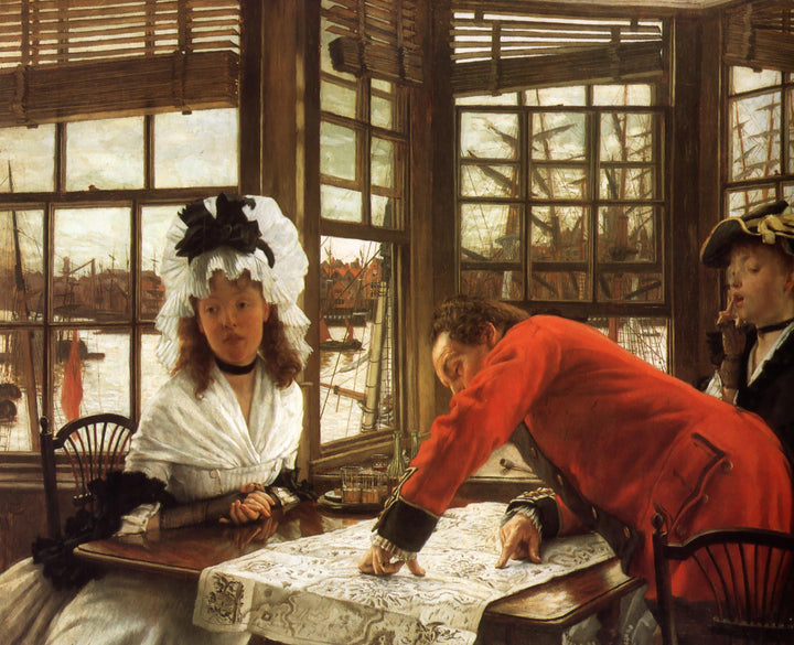 An Interesting Story by James Tissot — hand-painted nautical oil painting reproduction on canvas