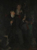 An interior scene by Karl Gussow — group oil painting wall art, Realism