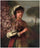 An Italian girl with cherry blossom in hallway