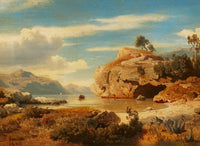 An Italian Landscape by Albert Flamm — hand-painted landscape oil painting reproduction on canvas