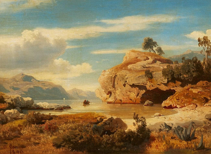 An Italian Landscape by Albert Flamm — hand-painted landscape oil painting reproduction on canvas