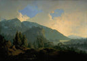 An Italian Landscape with Mountains and a River by Joseph Wright — hand-painted eco oil painting reproduction on canvas
