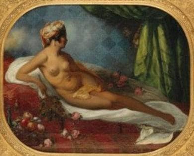 An Odalisque by Alfred Dehodencq — hand-painted portrait oil painting reproduction on canvas