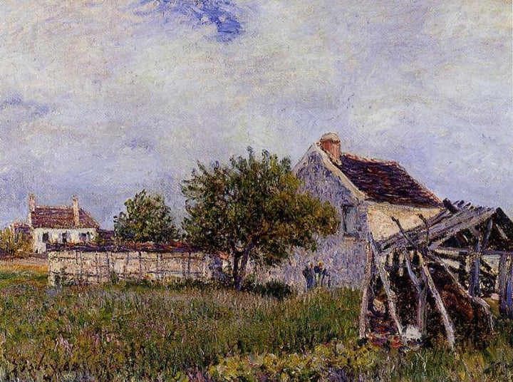 An Old Cottage at Sablons by Alfred Sisley — hand-painted landscape oil painting reproduction on canvas