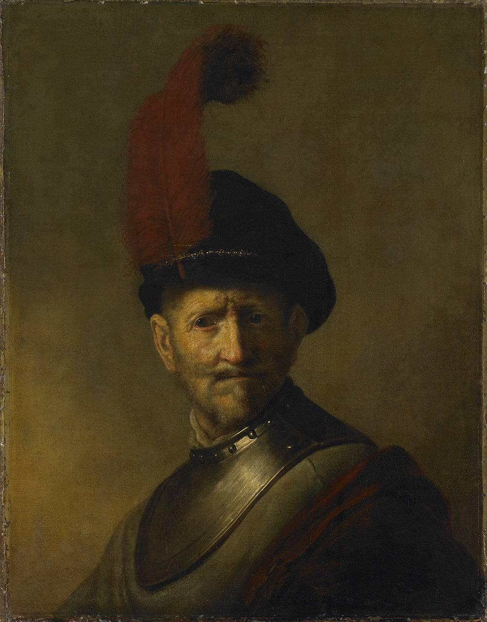 An Old Man in Military Costume (formerly called Portrait of Rembrandt's Father) by Rembrandt — hand-painted portrait oil painting reproduction on canvas