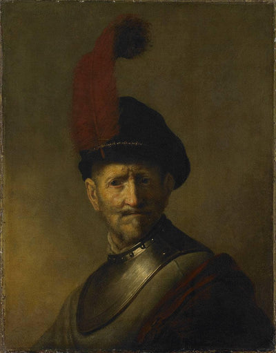 An Old Man in Military Costume (formerly called Portrait of Rembrandt's Father) in living room