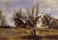 An Orchard at Harvest Time by Camille Corot — hand-painted botanical oil painting reproduction on canvas