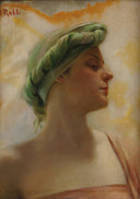 An oriental beauty by Théodore Ralli — female oil painting wall art, Orientalism