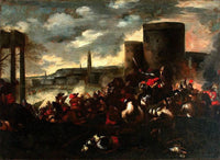 Ancient Battle by Salvator Rosa — hand-painted cultural oil painting reproduction on canvas