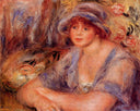 Andree in Blue (Andree Heurschling) by Pierre-Auguste Renoir — female oil painting wall art, Impressionism