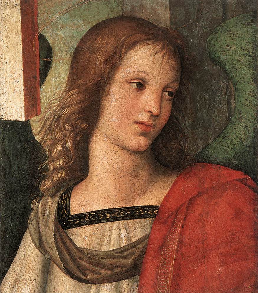 Angel (fragment of the Baronci altarpiece) - Raphael