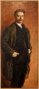 Portrait of the sculptor Ugo Zannoni by Angelo Dall'Oca Bianca, male oil painting wall art, Realism