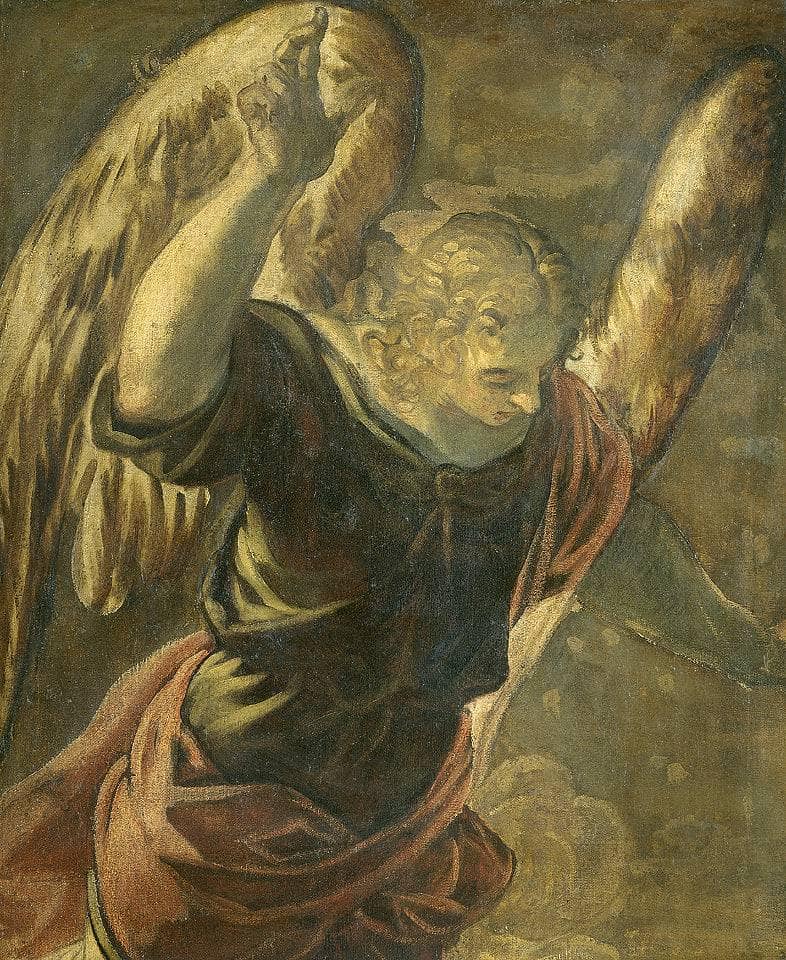 Annunciation the Angel by Tintoretto — hand-painted cultural oil painting reproduction on canvas