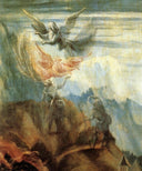 Annunciation to the Shepherds (detail from the Annunciation from the Isenheim Altarpiece) by Matthias Grünewald — religion oil painting wall art, Northern Renaissance