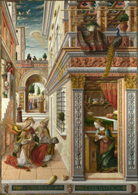 Annunciation with Saint Emidius by Carlo Crivelli — hand-painted architectural oil painting reproduction on canvas