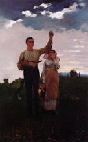 Answering the Horn by Winslow Homer — hand-painted landscape oil painting reproduction on canvas