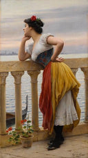 Anticipation by Eugene de Blaas — female oil painting wall art, Academicism