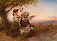 Angelus by Anton Romako — hand-painted landscape oil painting reproduction on canvas