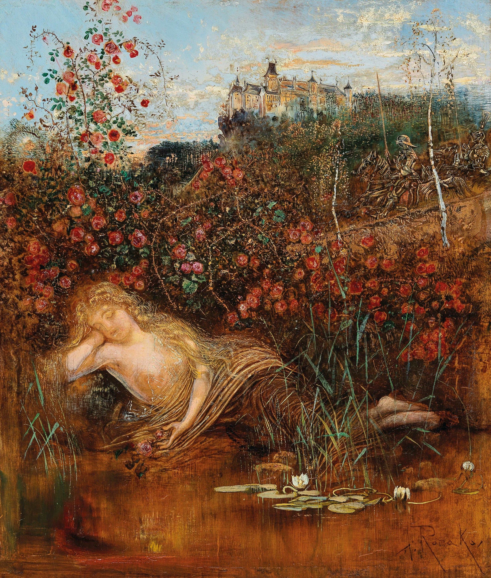 A Kamptal Nymph under a Rose Hedge