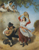 Street musicians by Anton Romako — hand-painted botanical oil painting reproduction on canvas