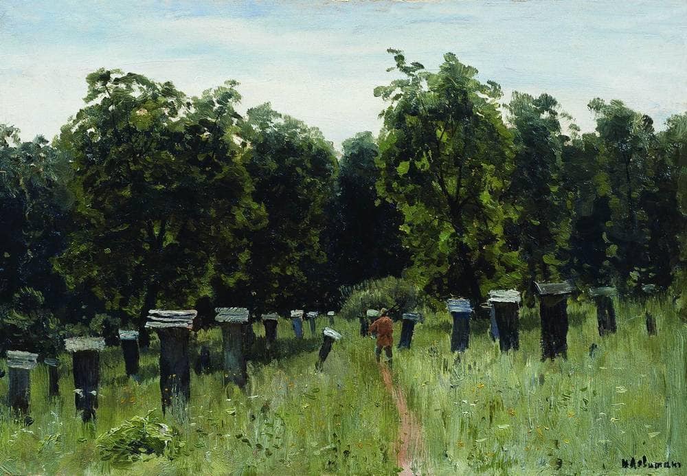 Apiary by Isaac Levitan — hand-painted botanical oil painting reproduction on canvas
