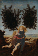 Apollo and Daphne by Antonio del Pollaiolo — female oil painting wall art, Early Renaissance