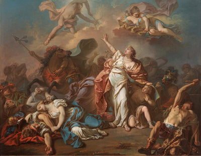 Diana and Apollo piercing with their arrows the children of Niobe in study