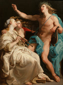 Apollo and Two Muses by Pompeo Batoni — male oil painting wall art, Rococo
