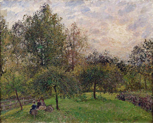 Apple Trees and Poplars in the Setting Sun - Camille Pissarro