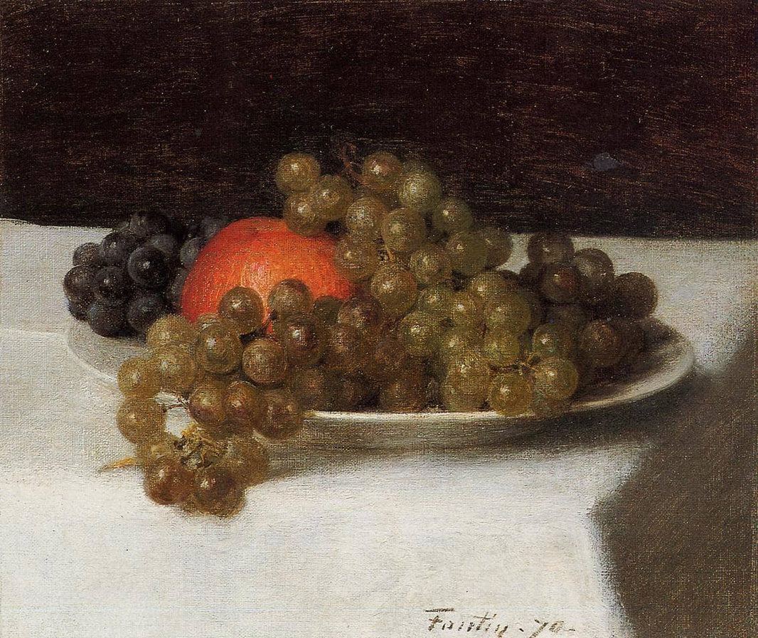 Apples and Grapes by Henri Fantin-Latour — hand-painted photography oil painting reproduction on canvas