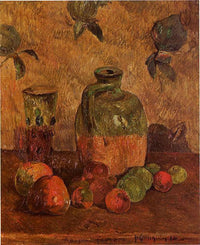 Apples, Jug, Iridescent Glass by Paul Gauguin — hand-painted photography oil painting reproduction on canvas