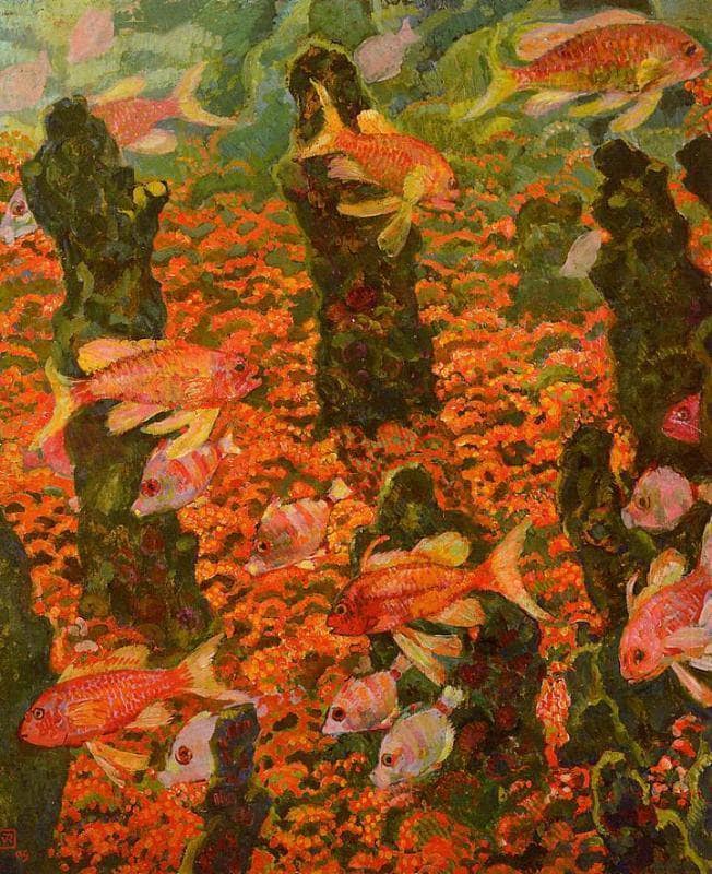 Aquarium by Theo van Rysselberghe — hand-painted abstract oil painting reproduction on canvas