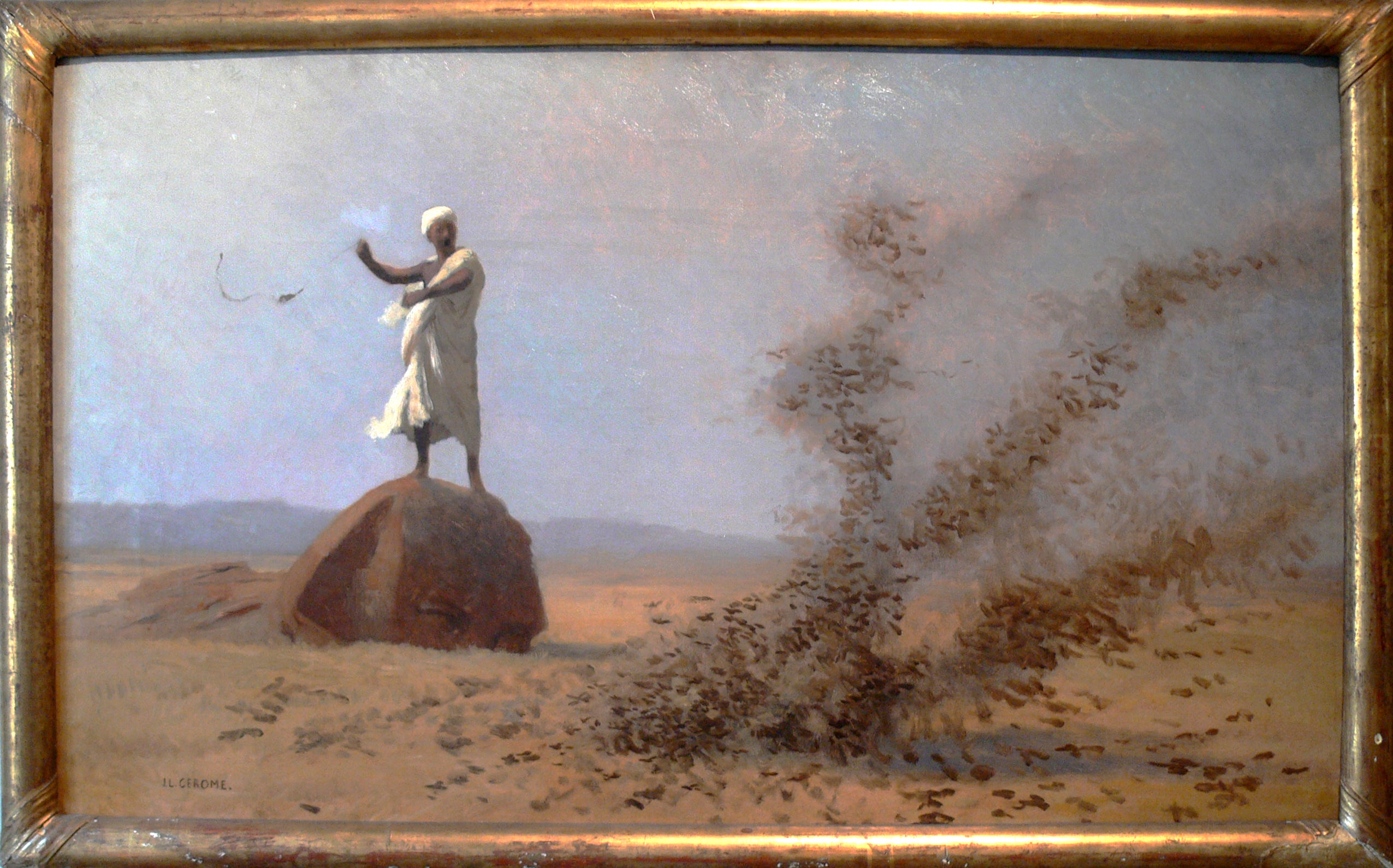 Arab Frightening Larks Away (unfinished) - Jean-Leon Gerome