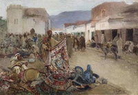 Arab market by Gustavo Simoni — hand-painted landscape oil painting reproduction on canvas
