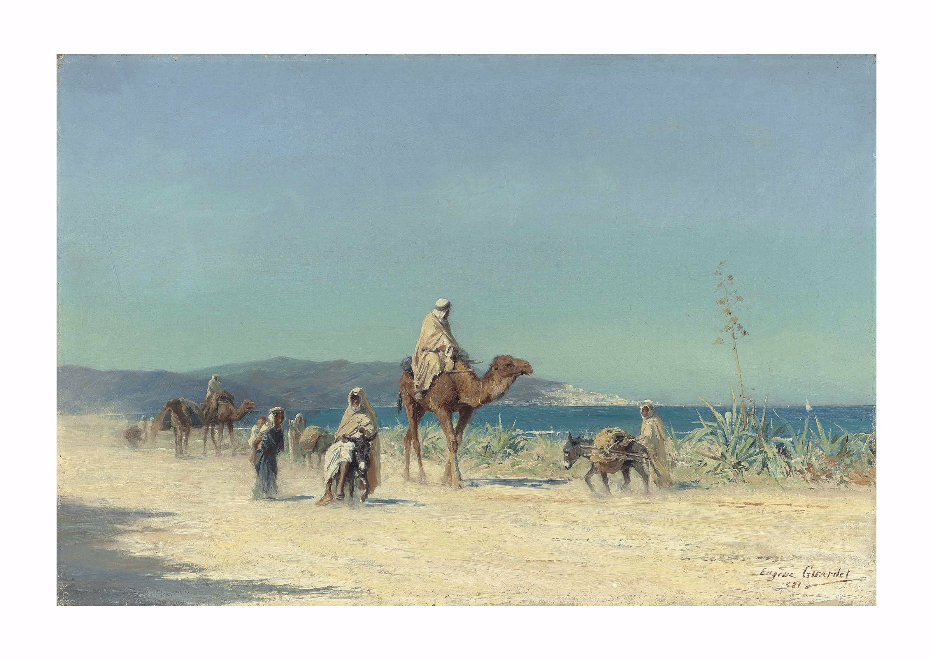 Arabs on a Costal Road - Eugène Girardet