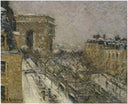 Arc de Triomphe in the Snow by Gustave Loiseau — hand-painted botanical oil painting reproduction on canvas