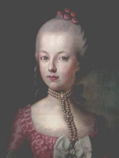 Archduchess Maria Antonia of Austria, the Later Queen Marie Antoinette of France, at the Age of 16 in study