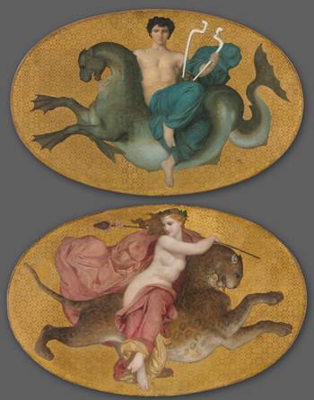 Arion on a Sea Horse and Bacchante on a Panther (pair) - William-Adolphe Bouguereau